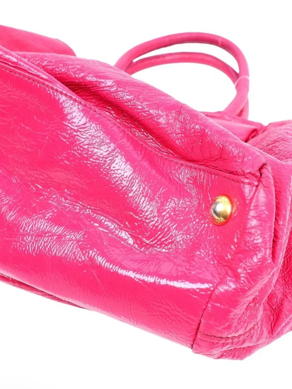 Prada Hot Pink Patent Leather Tote with Front Bow